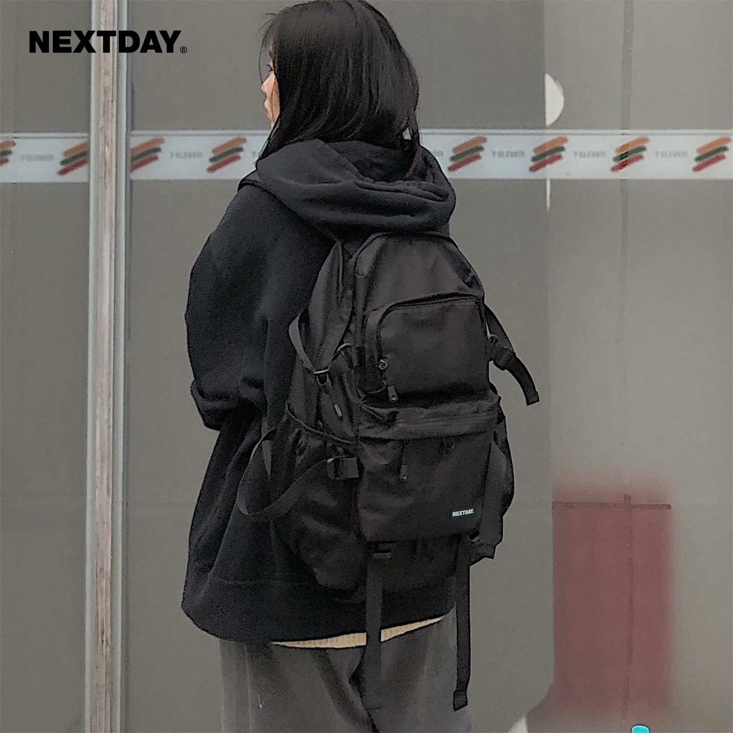 NEXTDAY双肩包男大容量潮流旅行背包书包女机能户外登山包
