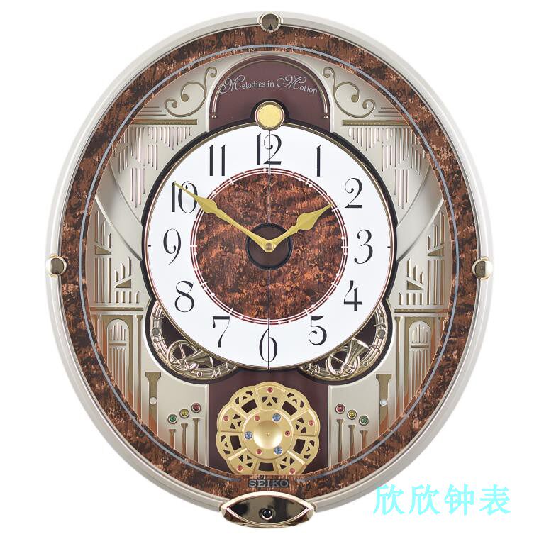 现货正品seiko日本精工钟表奏乐报时客厅欧式水晶音乐挂钟