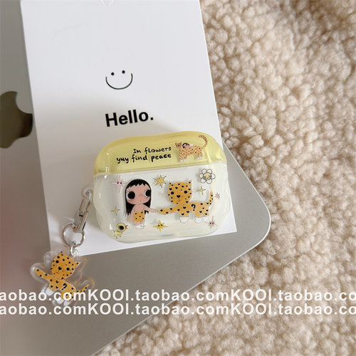 ins可爱老虎小玉适用airpods4保护壳airpodspro3保护套新款苹果耳机保护壳pro2耳机套女款二三4代耳机壳超火
