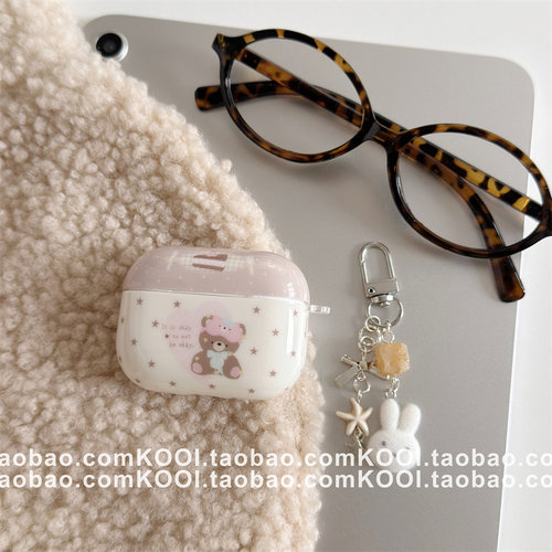 in风超可爱小熊适用airpods4保护壳airpodspro3保护套新款苹果耳机保护壳pro2耳机套女款二三4代耳机壳超火
