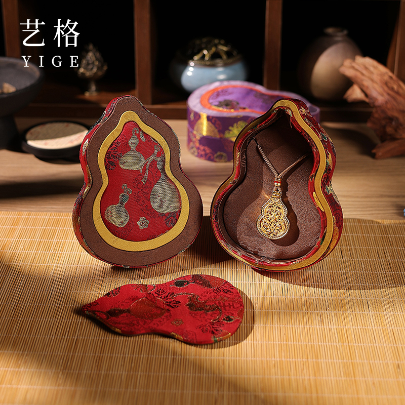 古风葫芦盒中式黄金玉器收纳盒子