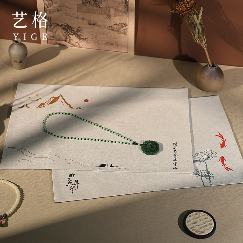 高档玉器文玩垫布珠宝展示布串珠首饰布垫翡翠玉石饰品陈列看货布