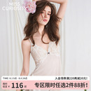 好奇蜜斯蕾丝吊带睡裙女性感夏薄睡衣2025新款 花边法式 纯欲白短款