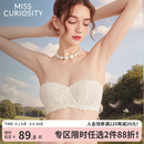 薄蕾丝大胸显小美背 好奇蜜斯无肩带内衣防滑女抹胸裹胸文胸罩套装
