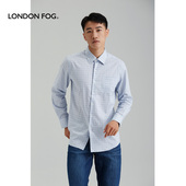 衬衫 男长袖 商务新款 LondonFog伦敦雾秋季 男装 纯棉休闲格子衬衣男