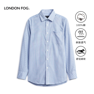 衬衫 伦敦雾长袖 男士 秋季 小格子商务通勤休闲上衣衬衫 新款 纯棉