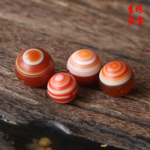 原矿保山南红散珠希有带正天眼花纹独特小庄料天然无裂锁骨顶珠