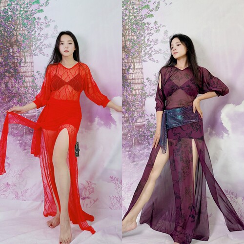 swegal肚皮舞练功服袍子轻盈性感