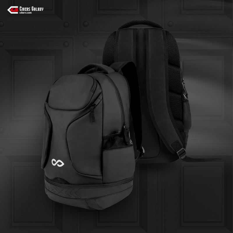 赛客cikers双肩包成人男女儿童足球训练装备包透气鞋包纯黑背包