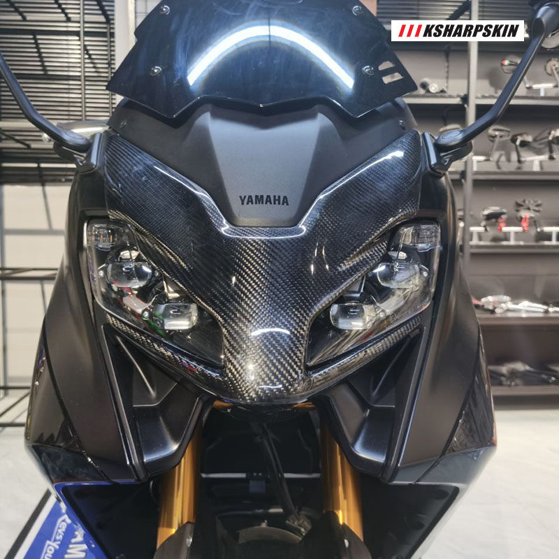 适用于 新款 TMAX560 22-23年 碳纤维车壳车头大盾灯罩 前脸保护