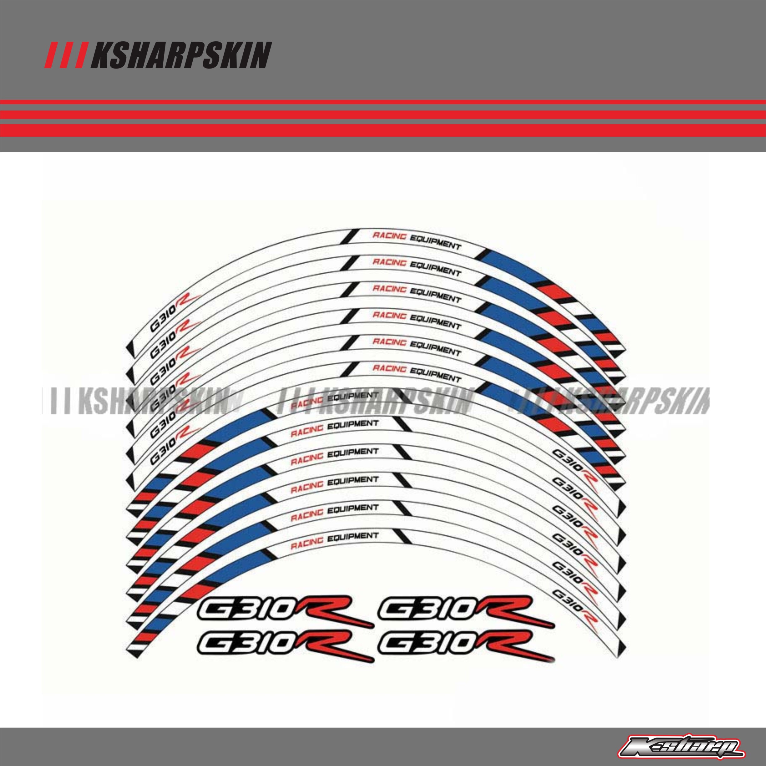 KSHARPSKIN 宝马BMW G310R3M彩色专用反光轮圈贴纸 钢圈 轮毂贴花