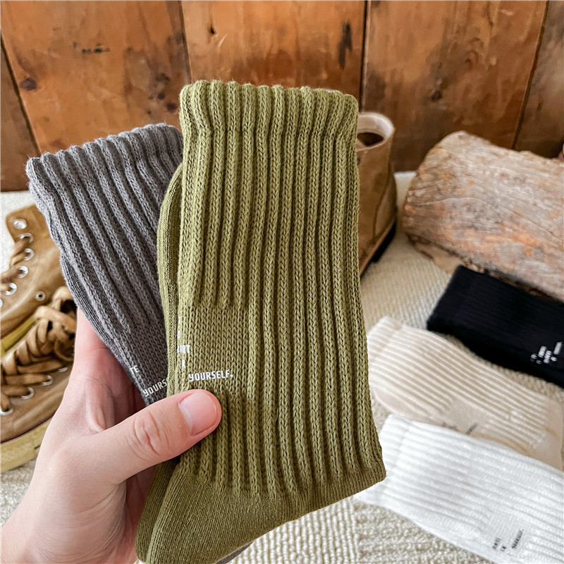 工装堆堆袜男女情侣中筒