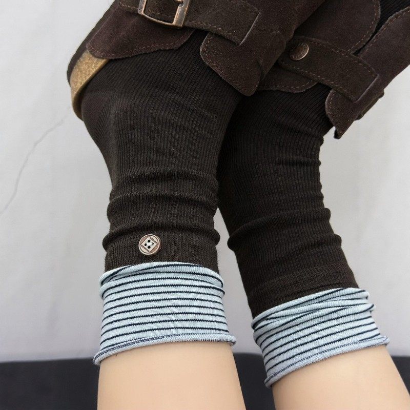 美拉德咖系！复古控狂喜！撞色条纹堆堆袜中筒袜子女春秋款设计感,运动包/户外包/配件,运动袜,淘宝优惠券,粉丝福利购,淘宝优惠卷