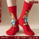 2026属马新款 马年红袜子男士 本命年中筒棉袜男潮红色秋冬长袜新年