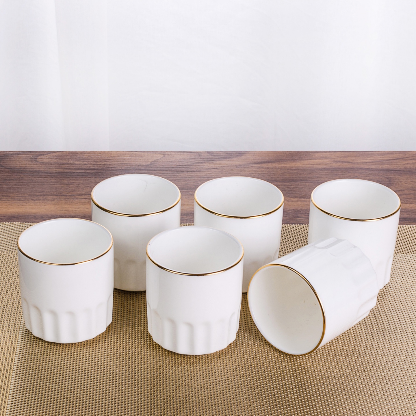 纯白金边简约风陶瓷杯子