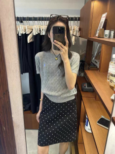 韩系波点半身裙女2026春夏高腰显瘦A字短裙百搭通勤西装半裙K8329