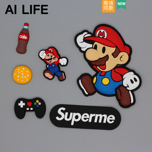 AI LIFE 超级玛丽洞洞鞋配饰鞋花卡通diy装饰扣品适配Cross/Crocs