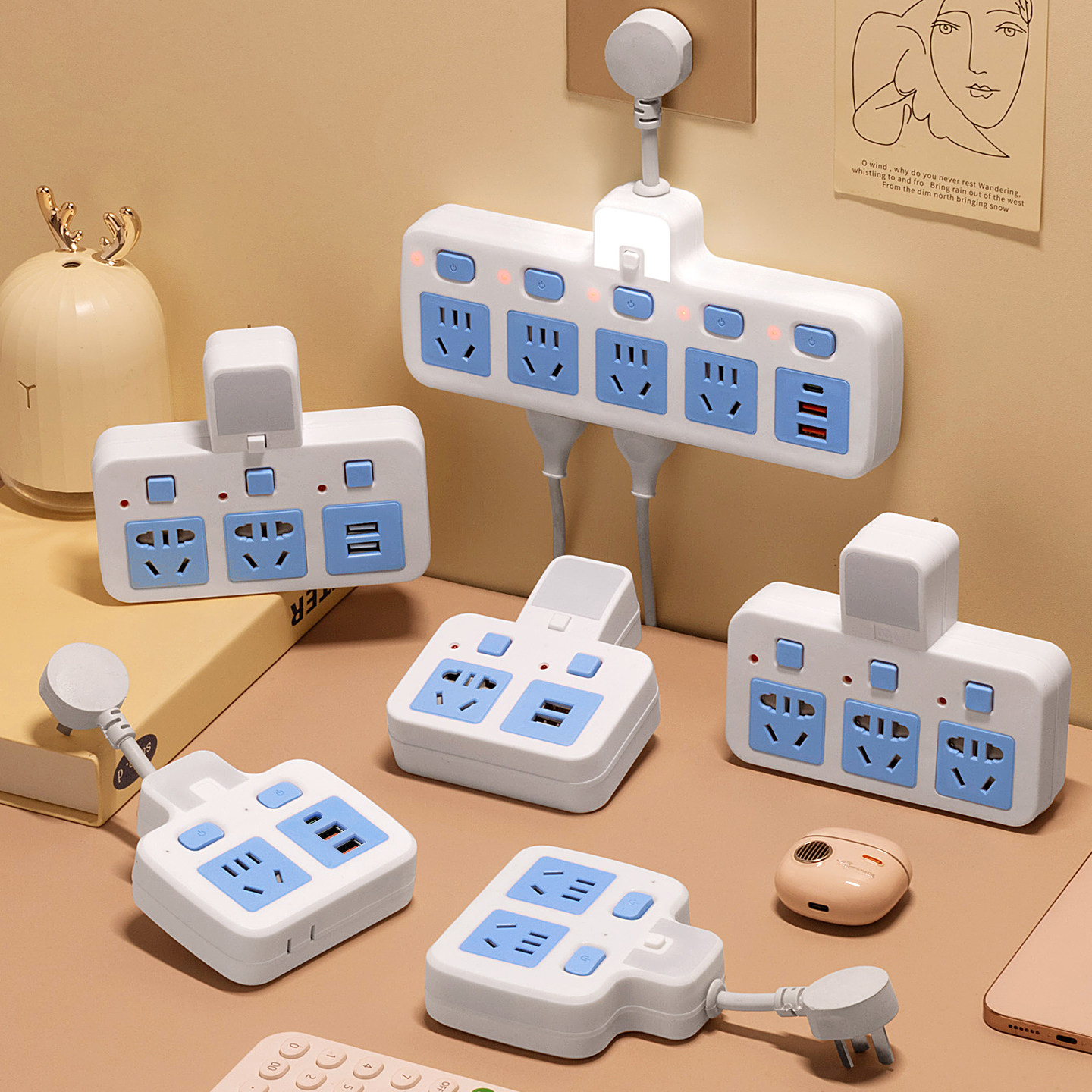 正牛正品插座转换器插头扩展器一转多插排多插位多孔位多功能插板