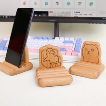 榉木手机支架实木创意小动物平板底手机托架座桌面木质摆件支撑架