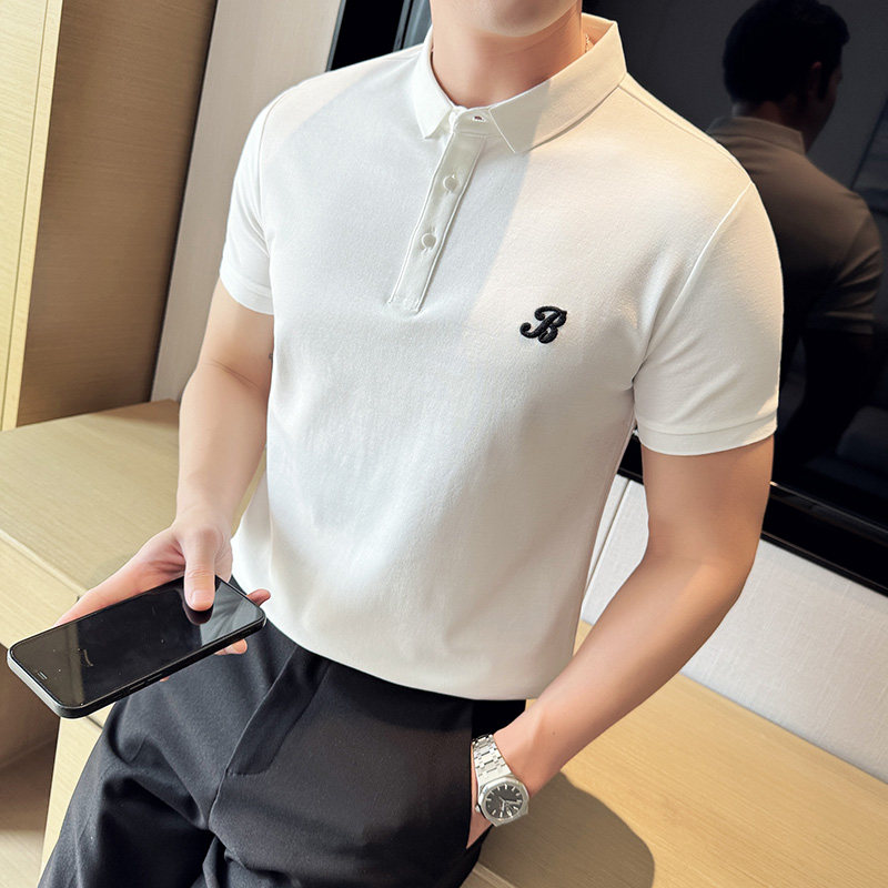 春夏新款polo衫男纯色商务休闲男士翻领短袖T恤衫9835/P48,男装T恤,电商C309