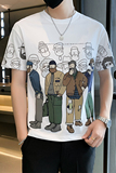 夏新款欧美人像印花男装短袖圆领T恤男休闲体恤潮8019#特P48控78，男装T恤，电商C309