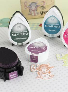 日本进口月猫Tsukineko MEMENTO水滴艺术多用印台 橡皮章手帐 MD