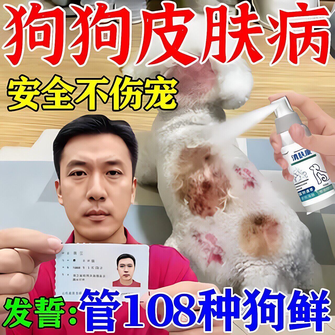 狗狗皮肤病外用药治疗宠物真菌感染化脓溃烂毛脱螨虫狗癣专用喷剂