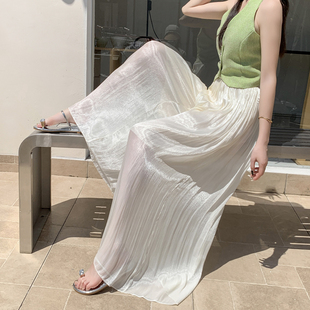 垂感褶皱裙裤女春季2026新款复古法式高腰显瘦设计感阔腿休闲长裤