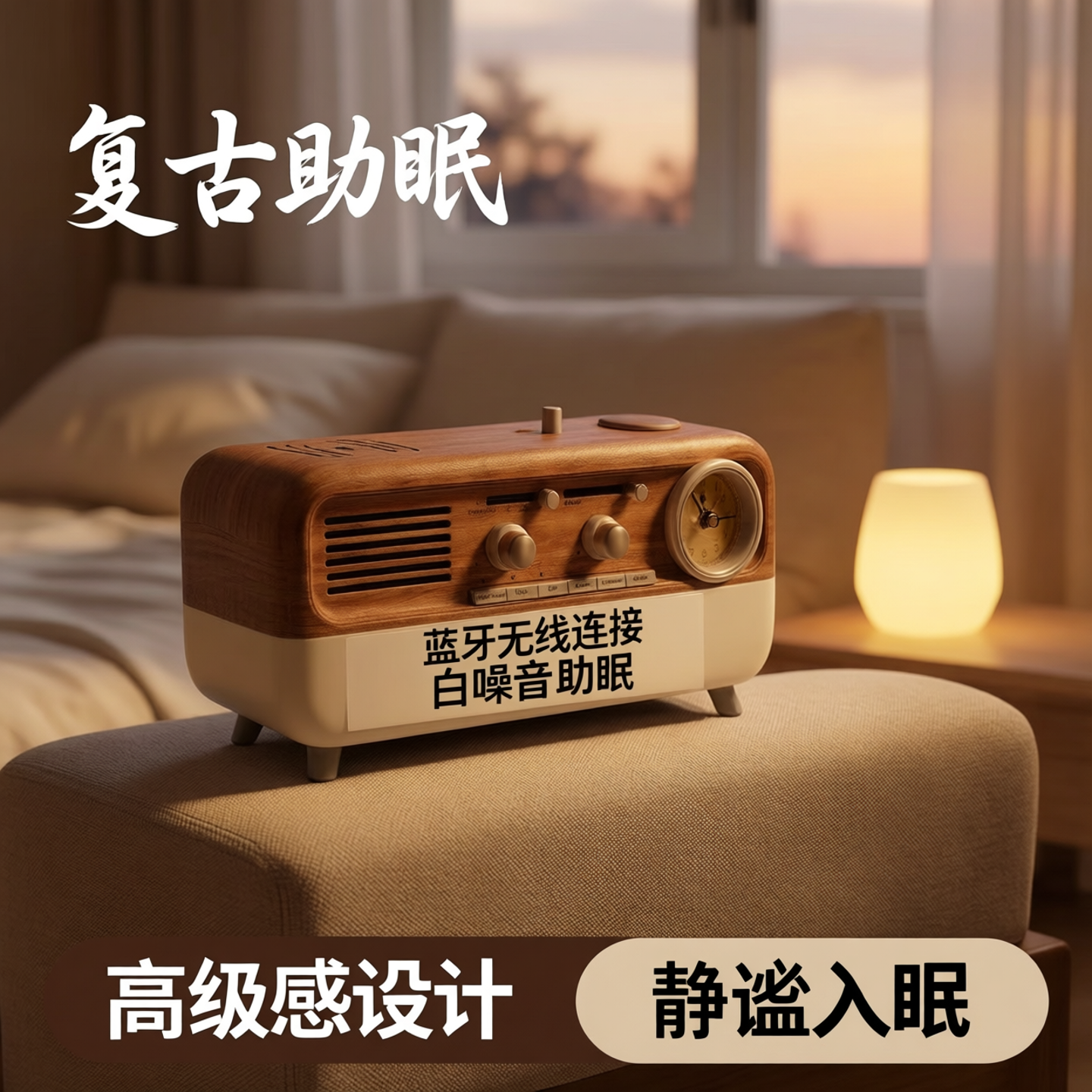 物亦物复古助眠白噪音小夜灯音响床头柜氛围装饰高级感蓝牙音箱