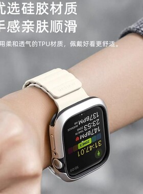 美国大牌MAGEASY适用苹果手表Apple Watch 系列 SKIN硅胶亲肤表带