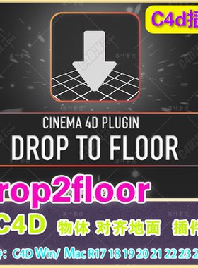 C4D地面对齐插件 Drop2Floor Drop To Floor R18-R26 Win/Mac