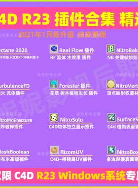C4D R23插件合集TurbulenceFD RealFlow Octana插件 仅限win专用