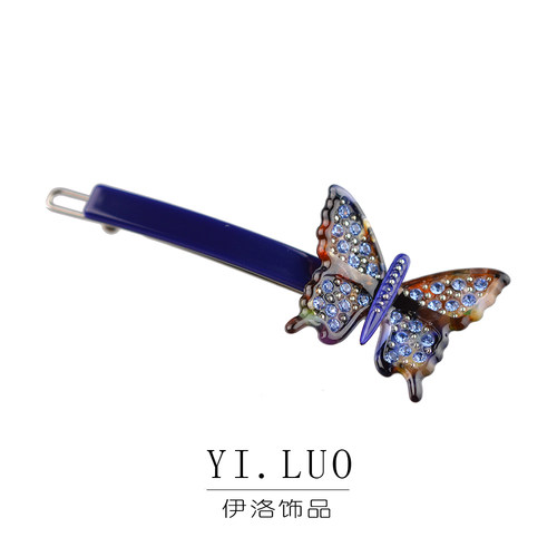 蝴蝶小号一字刘海韩版边夹发卡