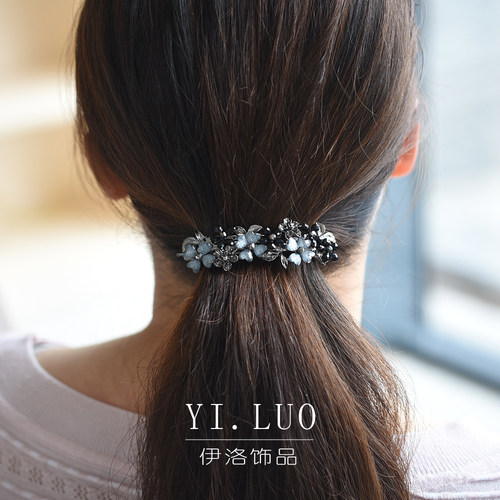 一字水钻妈妈中年优雅大号发夹