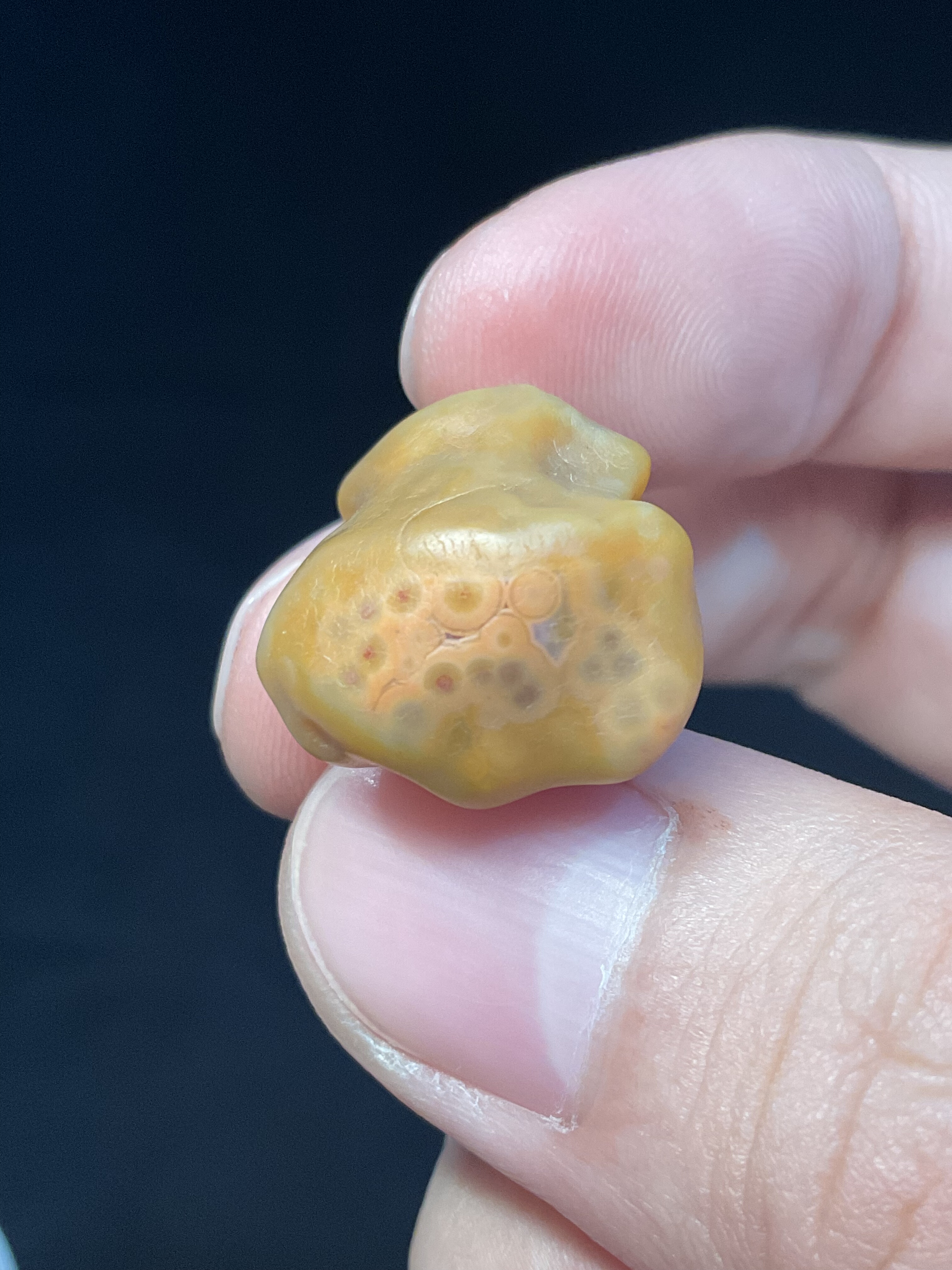 小钱袋子老银根内花眼玛瑙阿拉善天然原石象形石尺寸20*17*13mm