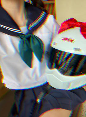 不要压弯同款爆音少女川崎来梦头盔cosplay 包含蝴蝶结 学姐头盔