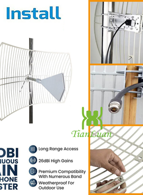 hyperbolic outdoor antenna 0.6 - 6GHz 2x30dBi 4G 5G Antenna