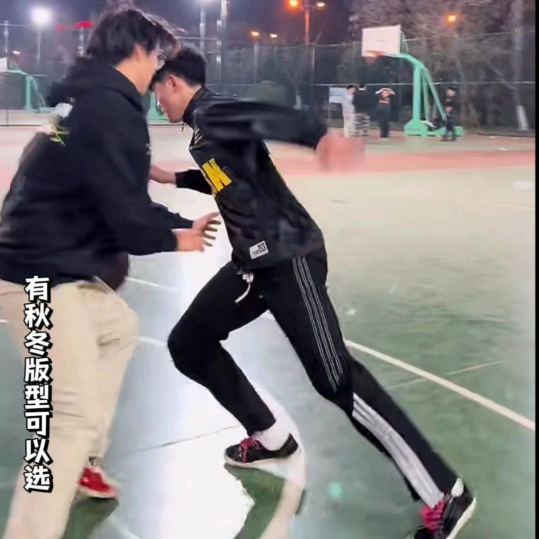 传奇商行三条杠裤子休闲百搭四季条纹拼接情侣宽松男女潮运动长裤