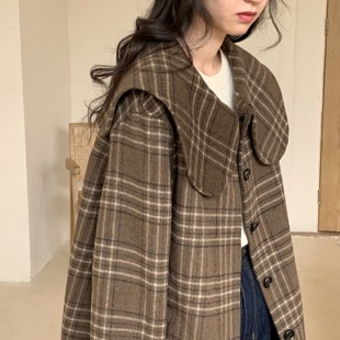 Clair de la lune_“海盐焦糖华夫格”手工handmade羊毛大衣外套