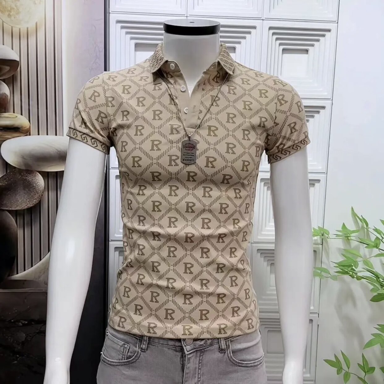 2025新款男士短袖POLO衫夏季时尚韩版修身翻领休闲百搭帅气上衣潮