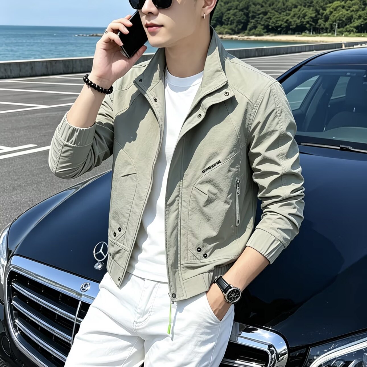 新款气质个性春秋款休闲风男生外套百搭显瘦修身时尚潮流帅气爆款