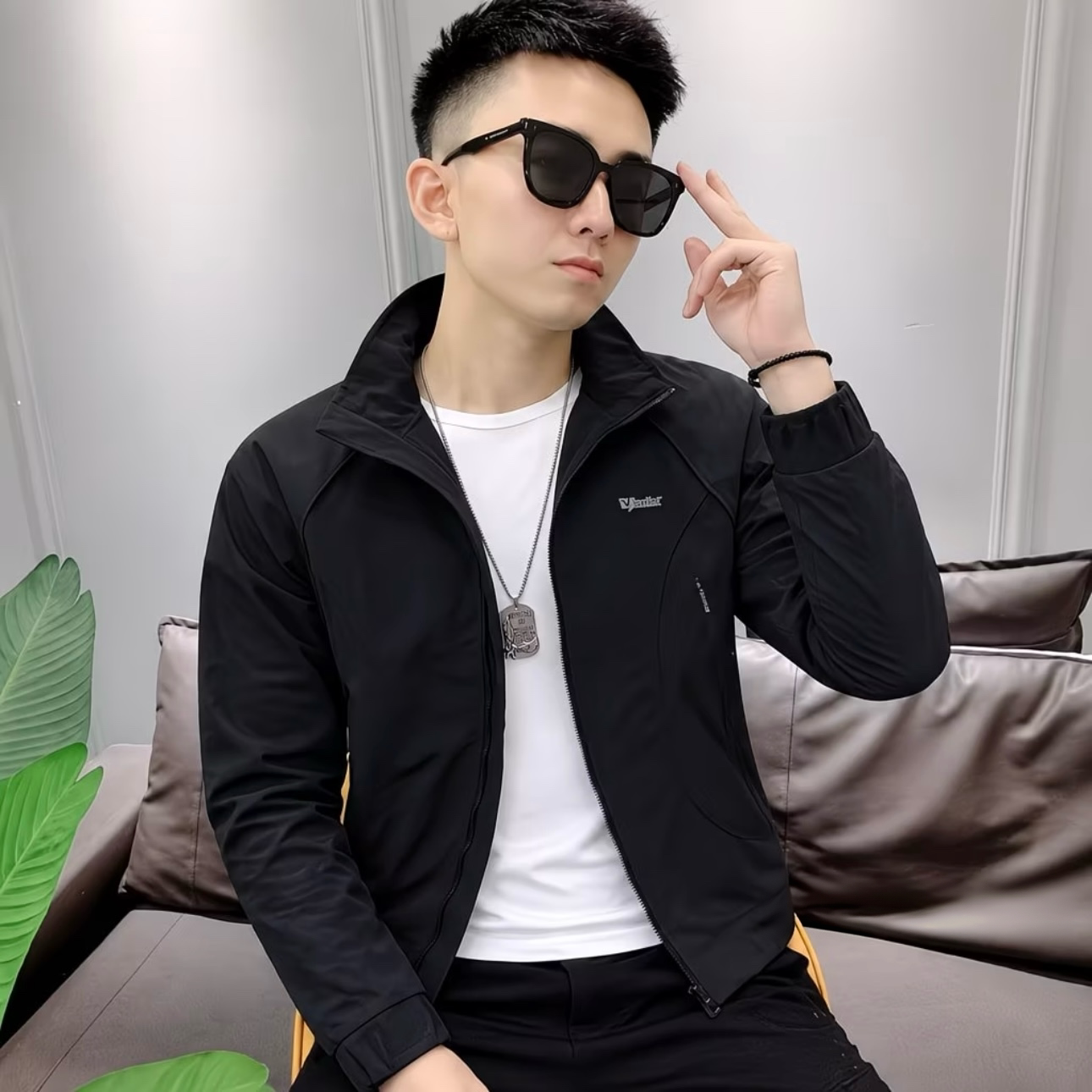 新款气质个性春秋款休闲风男生外套显瘦修身百搭时尚潮流帅气爆款