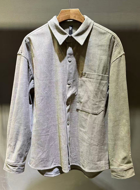 素拼男装2025冬季新款长袖衬衫宽松时尚百搭SPACS557061BM
