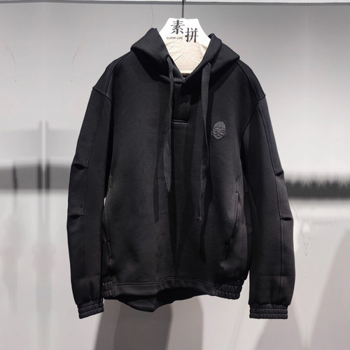 素拼男装春秋季新款卫衣宽松连帽质感百搭街头SPAWY411062AM