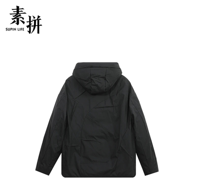 素拼青春流行连帽鹅绒羽绒服