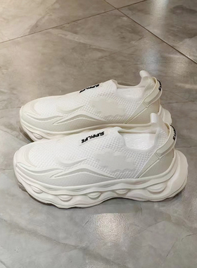 素拼男装2025夏季新款休闲鞋潮牌飞织百搭小白鞋SPCSS523190AM