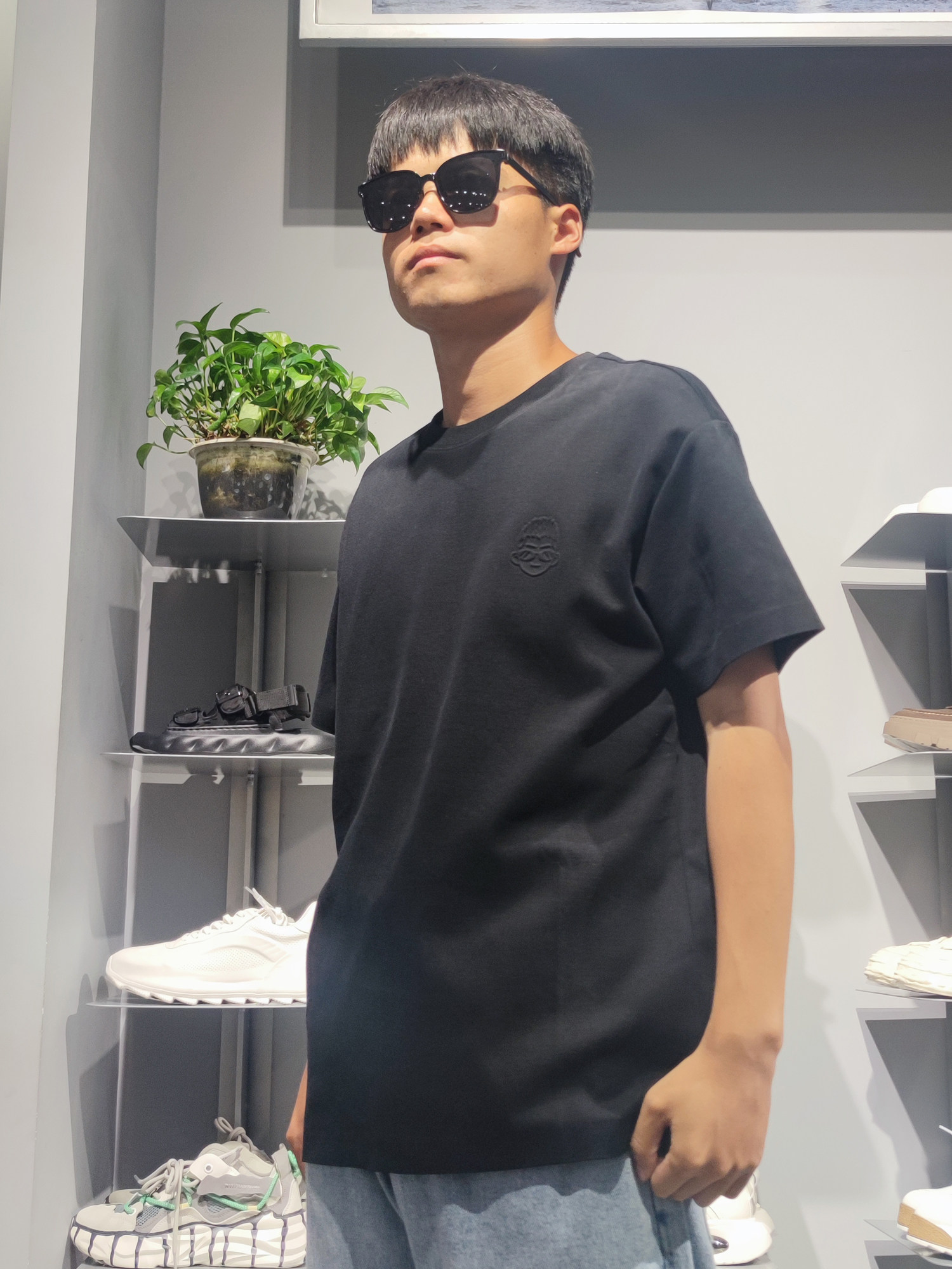 素拼男装春秋季新款短袖t恤潮牌简约黑标热印高级痞帅半袖