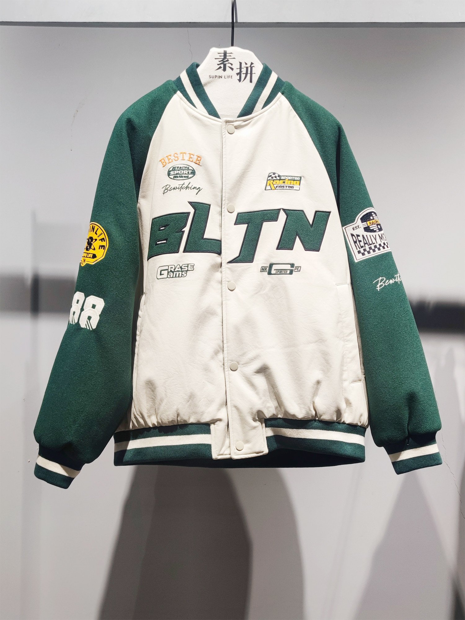 素拼男装厚秋冬撞色棉服