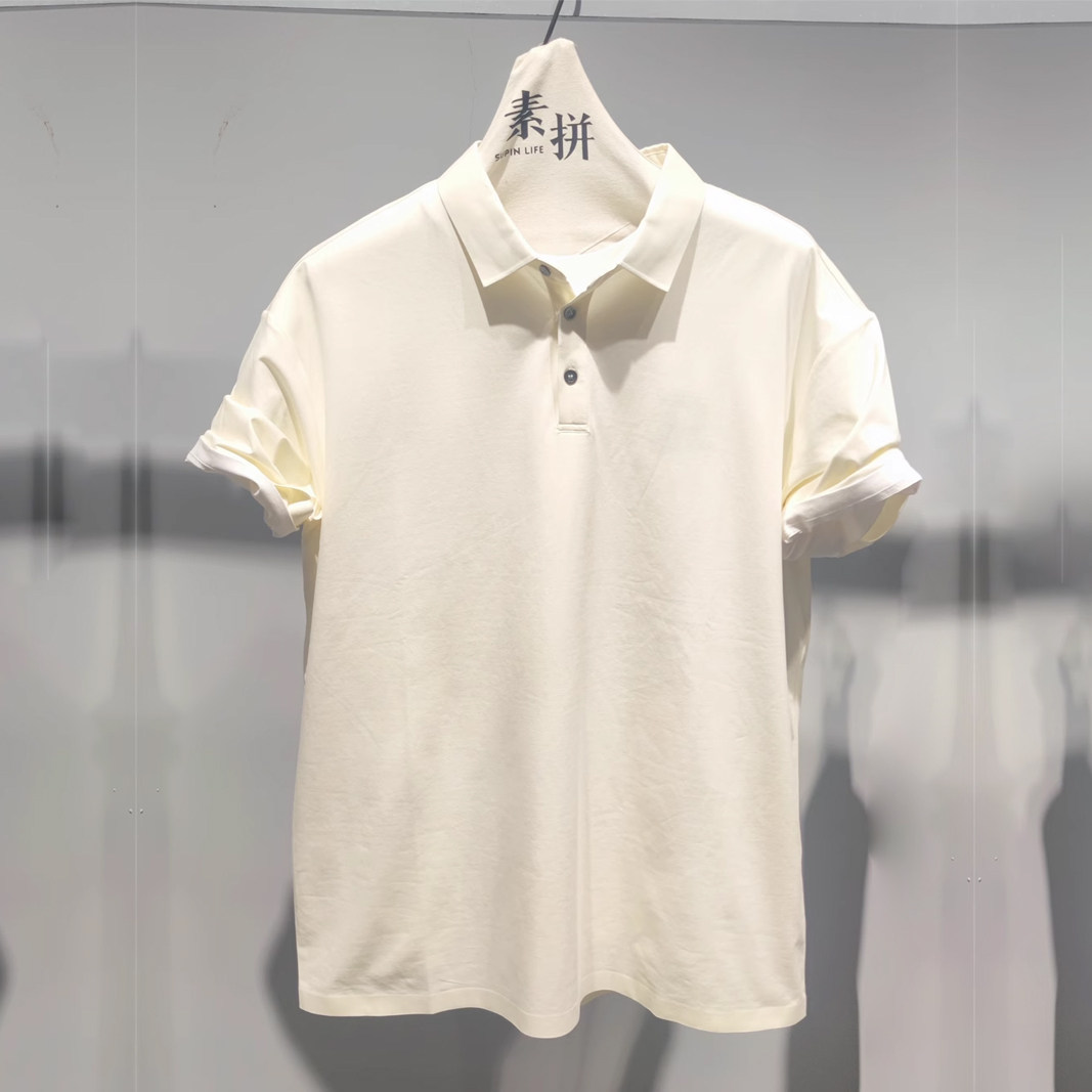 素拼男装夏季新款POLO衫短袖简约高级感通勤净版SPADT423292AM图片