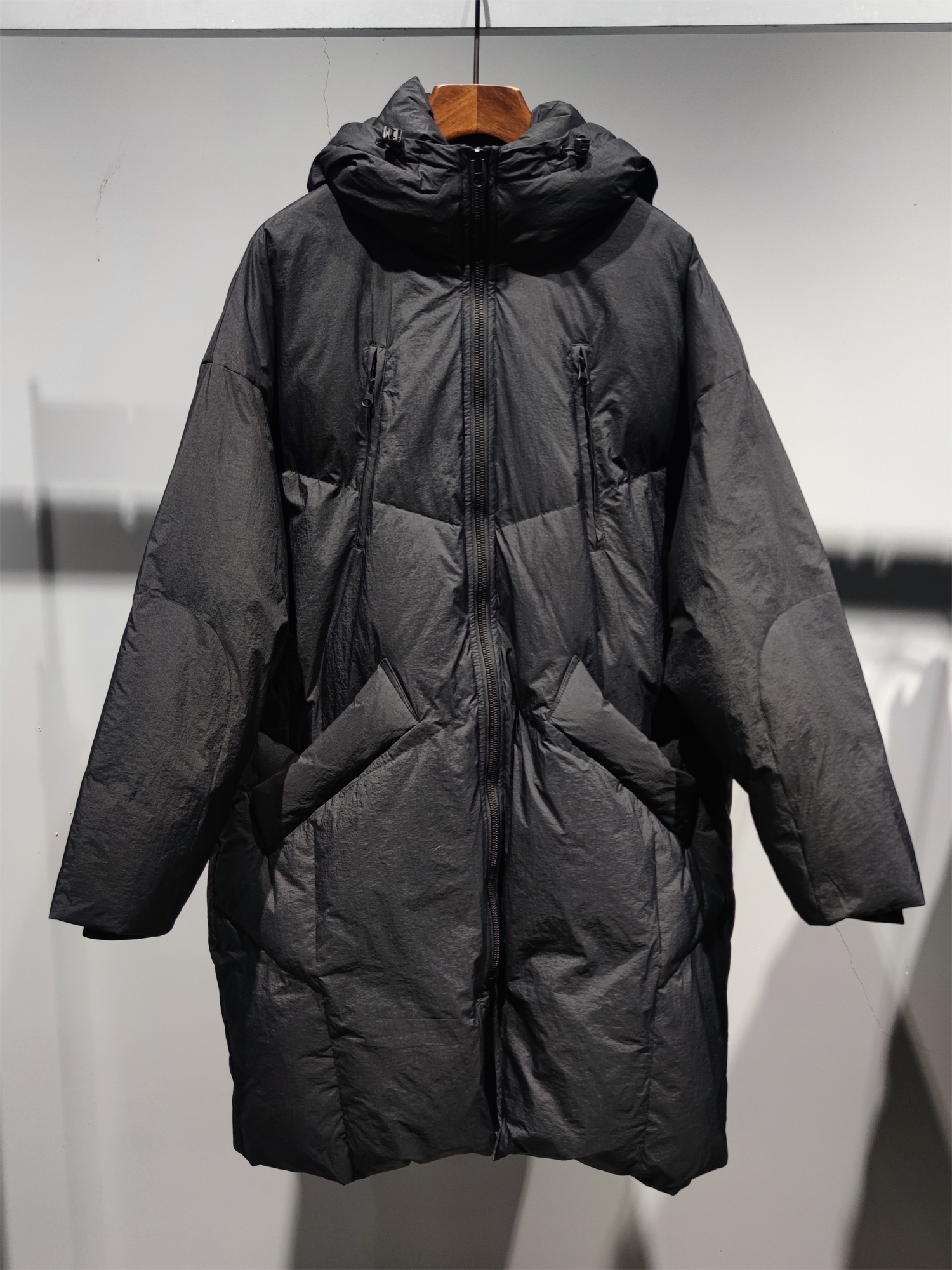 素拼青春流行连帽长款鹅绒